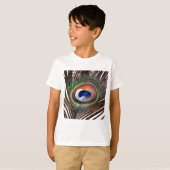 T-shirt Colorful Copper Peacock Feather (Devant entier)