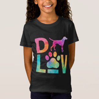 T-Shirt Colorful Dog Love Paw Watercolor Art
