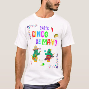 T-shirt Colorful Festive Cinco de Mayo 2025 Dancing Cactus