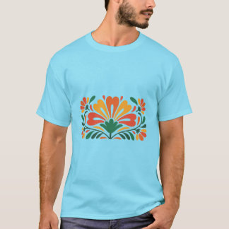 T-shirt Colorful Floral Pattern – Flat Vector Illustration