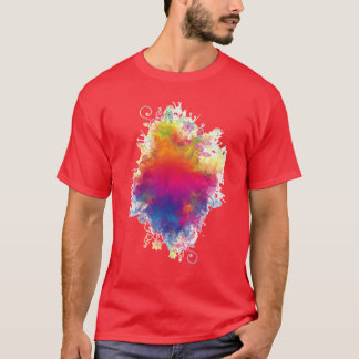 T-shirt Colorful flower illustration with rainbow friends