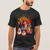 T-shirt Colorful Funny Chicken Art (Devant)