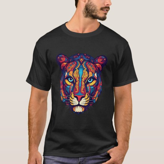 T-shirt Colorful geometric Leopard (Devant)