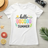 T-shirt Colorful Hello Summer Ice Pop; Cute Vacation