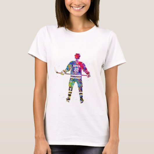 T-shirt Colorful Hockey Player (Devant)