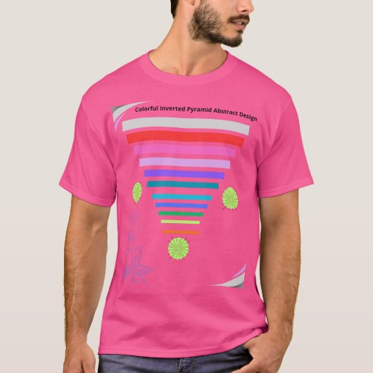 T-shirt Colorful Inverted Pyramid Abstract Design (Devant)