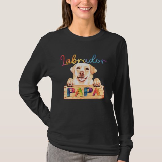 T-shirt Colorful Labrador Papa Dog Dad (Devant)