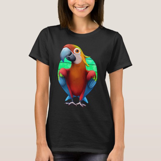 T-shirt Colorful Macaw Parrot Sunset (Devant)