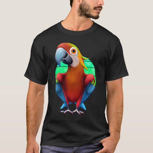 T-shirt Colorful Macaw Parrot Sunset (Devant)