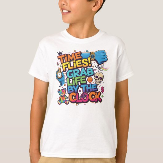 T-shirt Colorful Motivational Sweatshirt – Time (Devant)