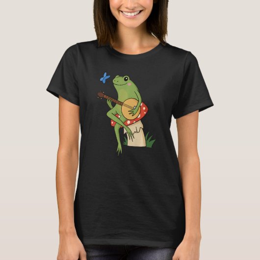 T-shirt Colorful Mycology Mushrooms frog And Mushroom coll (Devant)
