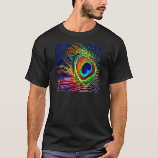 T-shirt Colorful Peacock Feather (Devant)