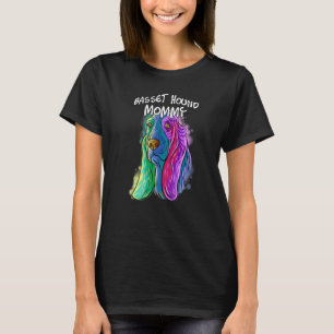 T-shirt Colorful Pop Portrait Basset Hound Dog Mom Mother'