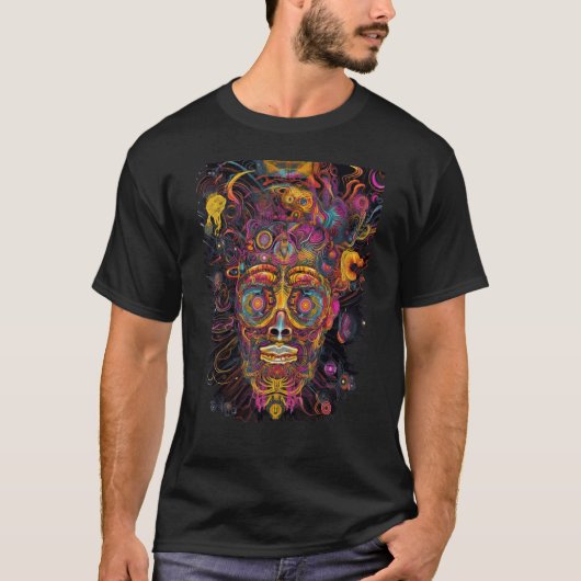 T-shirt Colorful Psychedelic Voodoo Experience Trippy Hipp (Devant)