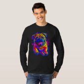 T-shirt Colorful Pug Dog (Devant entier)
