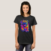 T-shirt Colorful Pug Dog (Devant entier)