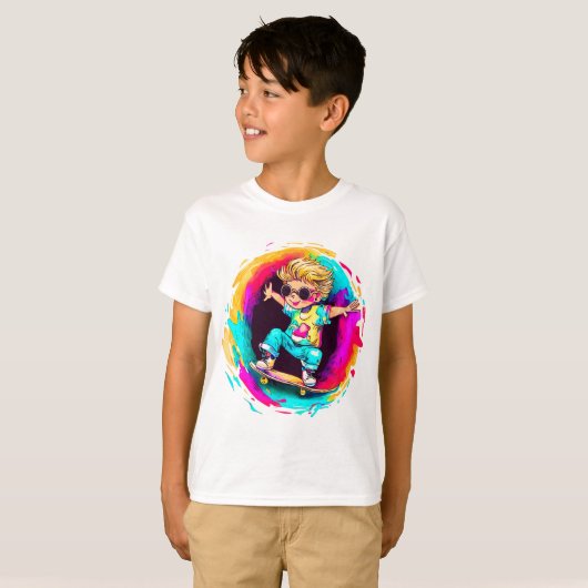 T-SHIRT COLORFUL SKATER FUN! (Devant entier)