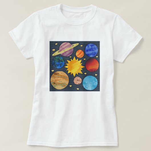 T-shirt Colorful Solar System (Design devant)