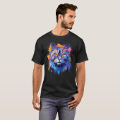 T-shirt Colorful Splash Siberian Cat Face (Devant entier)