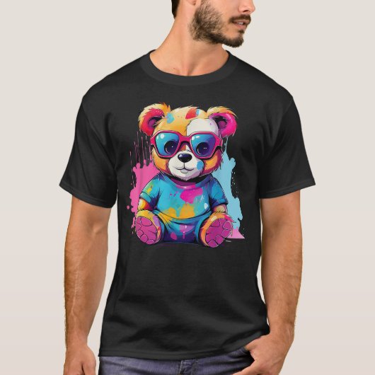 T-shirt Colorful Teddy Bear (4) (Devant)