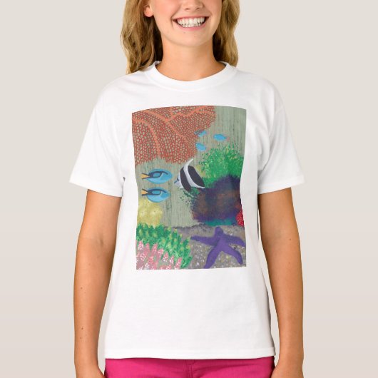 T-shirt Colorful Tropical fish painting Tees (Devant)