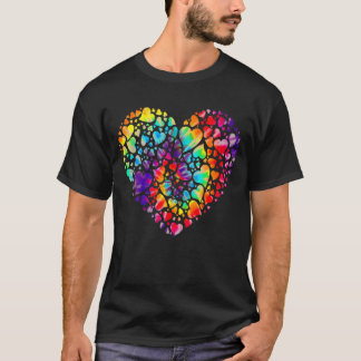 T-shirt Colorful Tye Dye Die Tie Heart Valentine Day