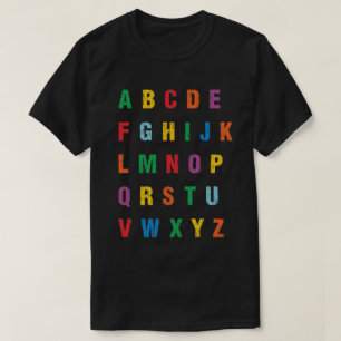 T-shirt Colorful Uppercase Letters apprend l'alphabet ABCs