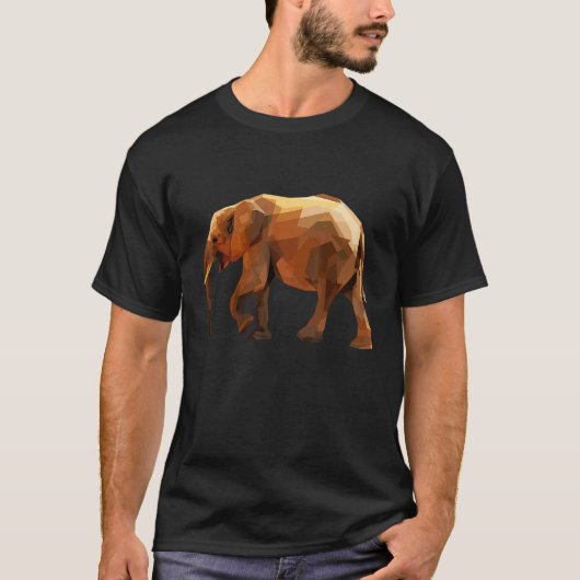 T-shirt Colorful Walking Elephant Graphic (Devant)