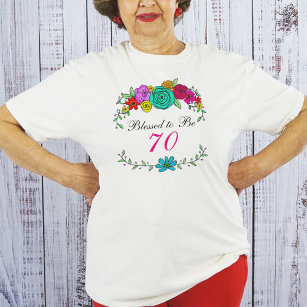 T-shirt Colorful Watercolor Floral Trendy Modern Birthday