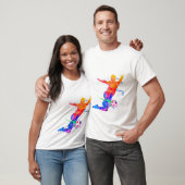 T-shirt Colorful Watercolor Soccer Player Silhouette Graph (Unisexe)