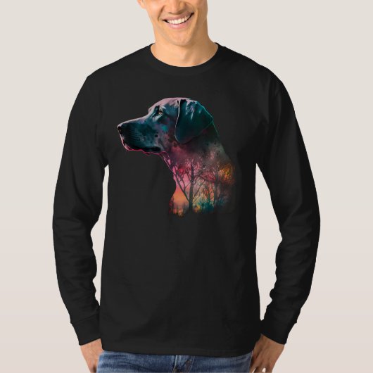 T-shirt Colorful Wilderness Nature Weimaraner Reflection (Devant)