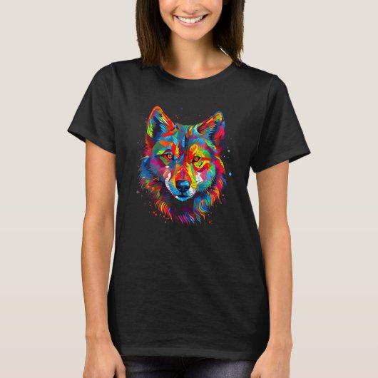 T-shirt Colorful Wolf (Devant)