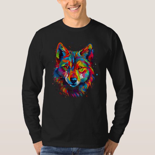 T-shirt Colorful Wolf (Devant)