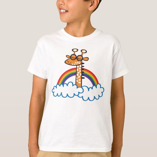 T-shirt Colorida Jirafa. Girafe. Arcoiris, arc-en-ciel (Devant)