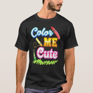 T-shirt Colorie Moi Fille Enfant Retour À L'école Enseigna