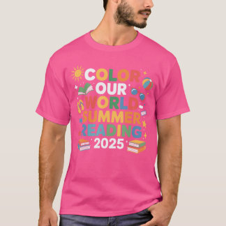 T-shirt Coloriez Notre Monde Lecture Estivale 2025 Mignon 