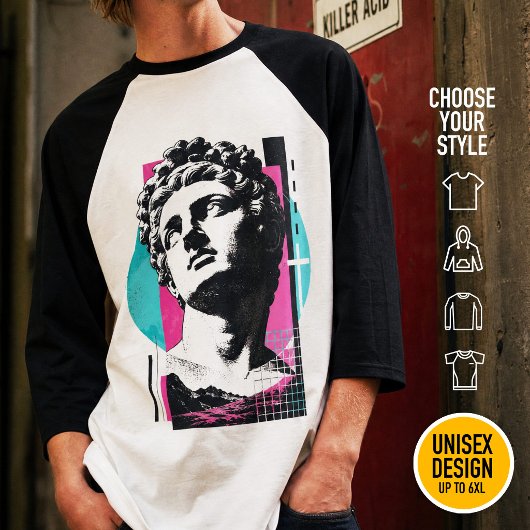T-shirt Colossiens Synthwave Moderne Grille Rétro Chrétien