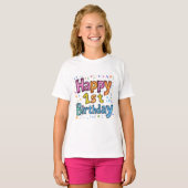 T-shirt Colourful Happy 1st Birthday Celebration Text (Devant entier)