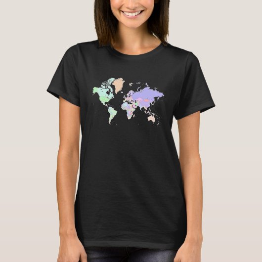 T-shirt Colourful map of the world countries  internationa (Devant)