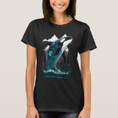 T-shirt Colourful mystical orca whale watching dolphin pot (Devant)