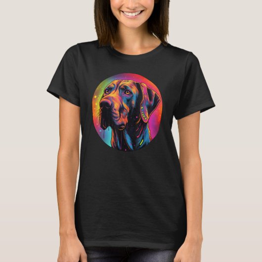 T-shirt Colourful Rhodesian Ridgeback Dog Dad Mom Graffity (Devant)