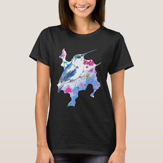 T-shirt Colourful Shapes Local Wing Bird Flying Hummingbir (Devant)