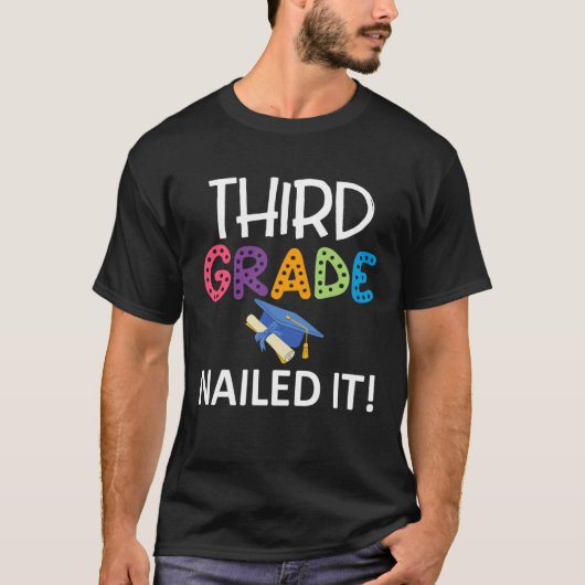 T-shirt Colourful third class nailed grammar school gradua (Devant)