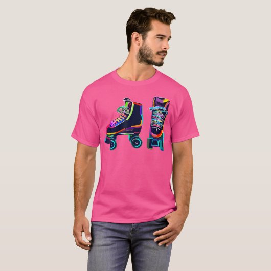 T-shirt Colourfull Roller Skate Rollerskate Skating (Devant entier)