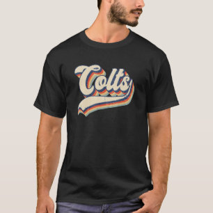 T-shirt Colts École Sports Nom Vintage Rétro Hommes Femmes