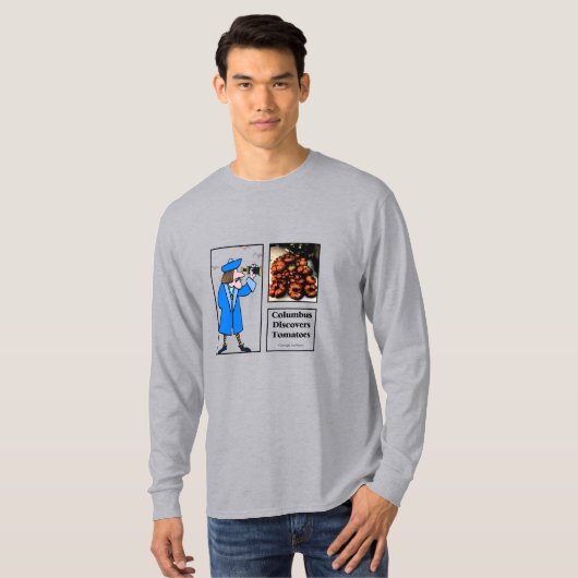 T-shirt Columbus découvre des tomates (Devant entier)