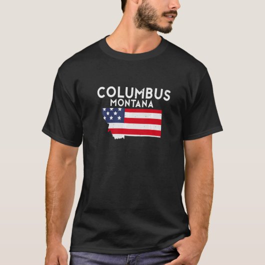 T-shirt Columbus Montana USA State America Travel Montanan (Devant)