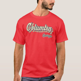 T-shirt Columbus ville Géorgie Rétro Vintage 70s arc-en-ci
