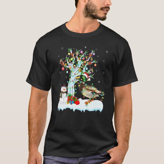 T-shirt Colvert Xmas Arbre Lumineux Chapeau de Père Noël C (Devant)