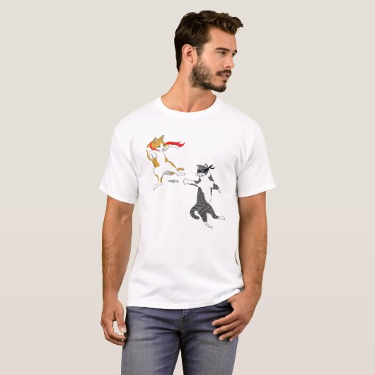 T-shirt Combat de chats (Devant entier)